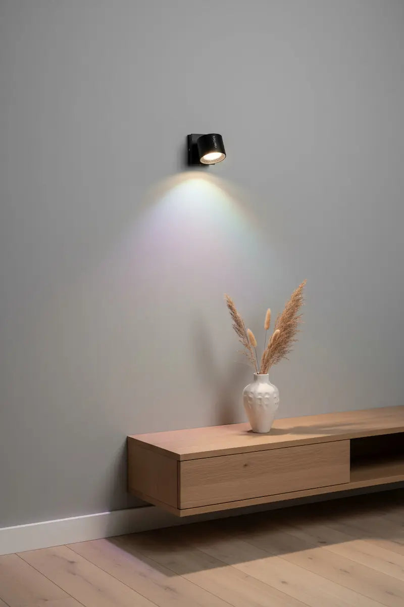 Lampe murale Nerova spot LED RGB éclairage coloré meuble bois salon
