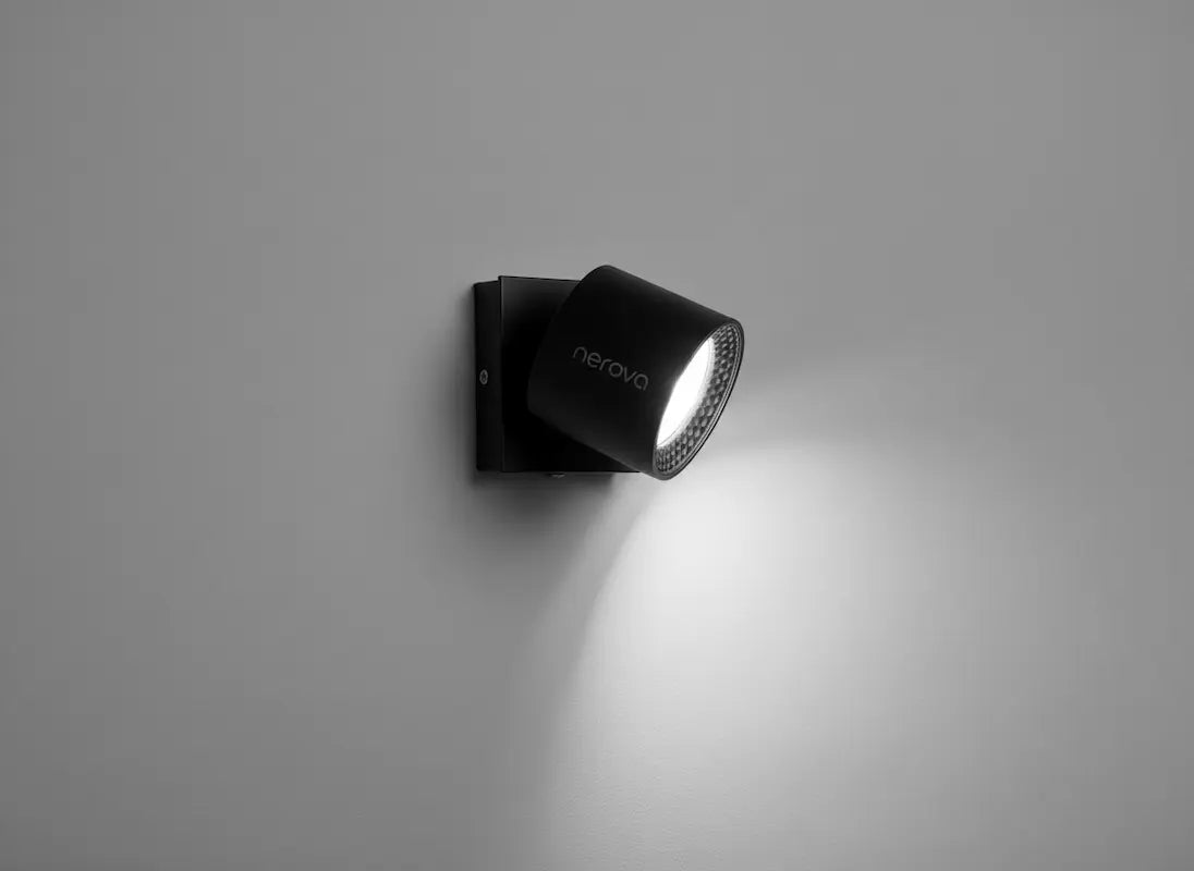 Lampe murale LED Nerova noire orientable fixée au mur éclairage directionnel
