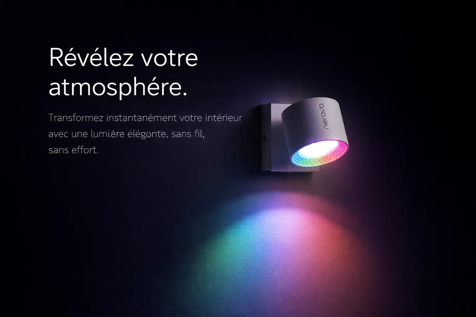 Lampe murale Nerova RGB sans fil éclairage coloré ambiance intérieure