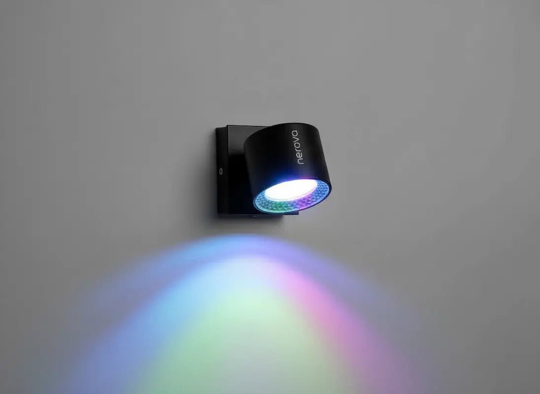 Lampe murale Nerova LED RGB multicolore spot orientable noir mat